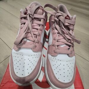 Nike Dunk Low Pink Velvet and White Sneakers Size 6.5